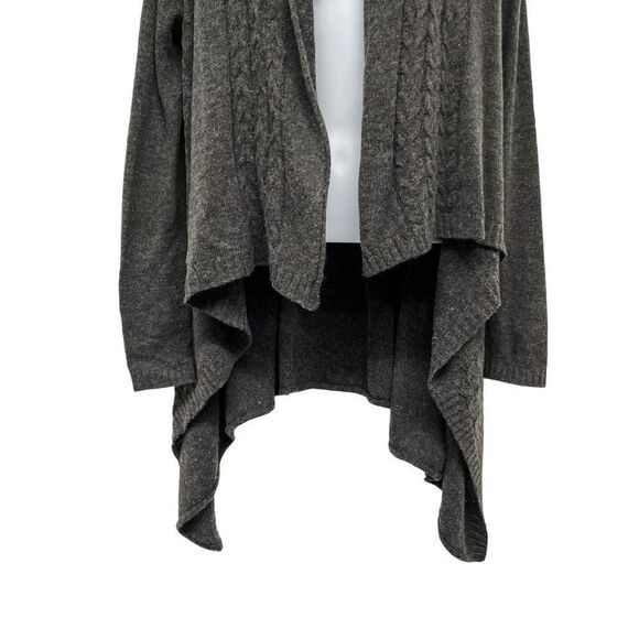 Wool Blend Drape Waterfall Open Front Cable Knit Cardigan Sweater Top Forever 21 - Picture 4 of 6